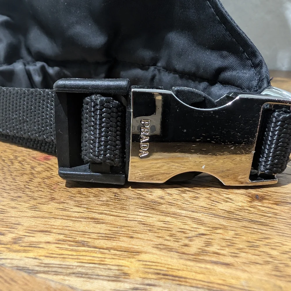 PRADA Logo Plate pet muffler Re-Nylon/Dogwear Scarf Nylon Black Small Dog Or Cat